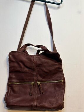 Fossil Leather Crossbody Foldover Tote